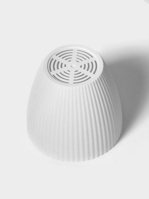 Горшок для цветов с поддоном Ribbed, пластик, 15*15*13 см, белый