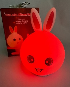 Светильник-ночник детский силиконовый LED QY-001 "Зайка"