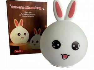 Светильник-ночник детский силиконовый LED QY-001 "Зайка"