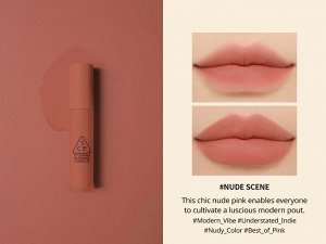 3CE Помада жидкая для губ цвет нюдовый бежевый Lip Blurring Liquid Nude Scene, 5,5 гр