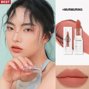 3CE Помада для губ матовая мягкая нюдовый розовый цвет Lipstick Soft Matte Murmuring, 3,5 гр