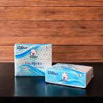 Салфетки в мягкой упаковке INSHIRO EkoNeko Голубые 2-х. сл. белые 150шт 19*11см