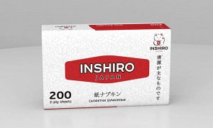Салфетки в мягкой упаковке INSHIRO белые 2-х. сл. 200шт. 19*16см