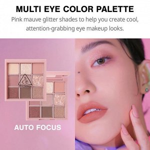 3CE Stylenanda Палетка теней для век розово-лиловые оттенки Multi Eye Color Palette Auto Focus, 8,5 гр