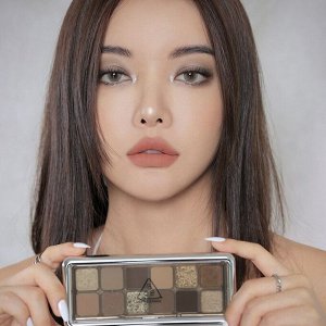 3CE Stylenanda Палетка теней для век нейтральный и приглушенный металлик пепельно-коричневый New Take Eyeshadow Palette Raw Neutrals, 9,5 гр