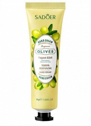 Крем для рук Sadoer Olives ОЛИВА. 30гр. Парфюмированный, содержит экстракт Оливы. Обеспечивают антиоксидантную защиту, питание, увлажненность, защищают от сухости.