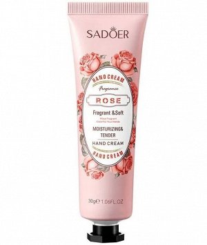 Крем для рук Sadoer Rose РОЗА. 30 гр. Парфюмированный, содержит экстракт Розы. Помогает устранить раздражения, покраснения, шелушения, глубоко питая кожу.
