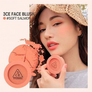 Румяна для лица кораллового цвета, 5 гр / 3CE Stylenanda Face Blush Soft Salmon