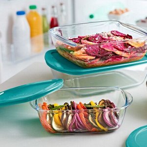 Блюдо для запекания и выпечки с крышкой O CUISINE 20x17x5.5см 1л квадратное
