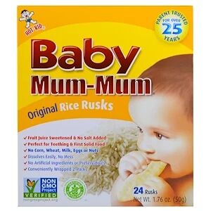 Hot Kid, Baby Mum-Mum, оригинальные рисовые галеты, 24 галет, 50 г