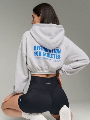 Кроп-худи Oversize с принтом