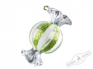 Карамель "Фреш" бело-зеленая (стекло) 4,5х7,5 см