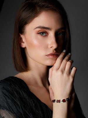 Браслет с натуральным балтийским янтарём коньячного цвета «Эллипс»