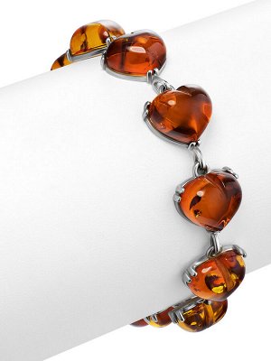 Красивый браслет с коньячным янтарём «Византия»