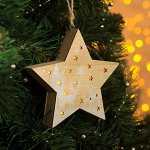 Подвеска световая  звезда &quot;Олени в лесу&quot;, 12х12х2 см, 4 LED, бат.(в комп), Т/БЕЛЫЙ