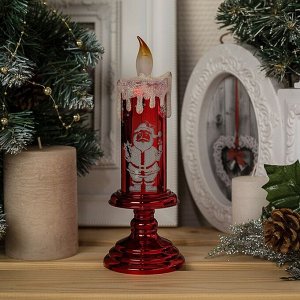 Светодиодная фигура «Свеча с Дедом Морозом» 7 ? 20 ? 7 см, пластик, батарейки АААх2 (не в комплекте), свечение тёплое белое