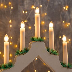 Светодиодная фигура «Рождественская горка» 39 ? 31 ? 5 см, дерево, 220 В, свечение тёплое белое