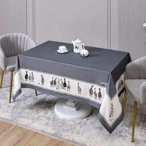 Скатерть FAMILY FARM 160x220 см, 100% хлопок, графит, твил с пропиткой, 1 шт.