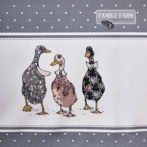 Скатерть FAMILY FARM 160x220 см, 100% хлопок, графит, твил с пропиткой, 1 шт.