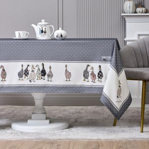 Скатерть FAMILY FARM 160x220 см, 100% хлопок, графит, твил с пропиткой, 1 шт.