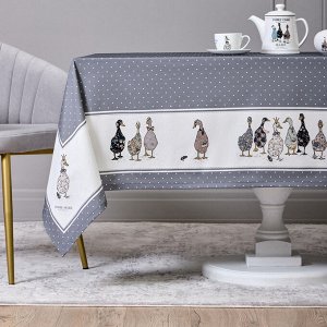 Скатерть FAMILY FARM 160x220 см, 100% хлопок, графит, твил с пропиткой, 1 шт.