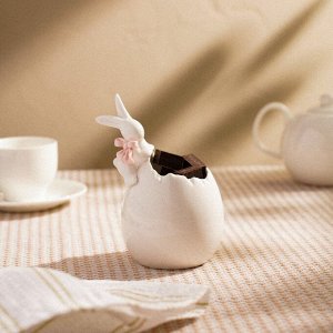 Конфетница фарфоровая SL Home «Лесные кролики», 10*9*15 см, цвет белый