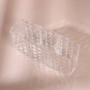 Органайзер для хранения косметики, 3 секции, 18.5x5.5x8 см, прозрачный