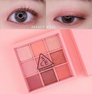 3CE Stylenanda Палетка теней для век розового и персикового цветов Stylenanda Multi Eye Color Palette Beach Muse, 8,2 гр
