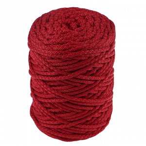 Шнур для вязания с сердечником 100% полиэфир, ширина 5 мм 100м/550гр (115 красный)