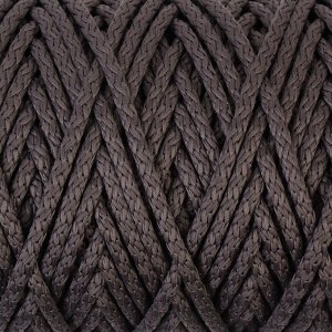 Шнур для вязания с сердечником 100% полиэфир, ширина 5 мм 100м/550гр (142 т. серый)