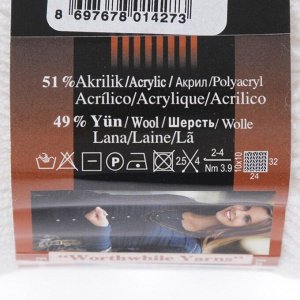 Пряжа "Lanagold fine" 49% шерсть, 51% акрил 390м/100гр (55 белый)