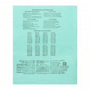 Тетрадь 24 листа клетка "Зелёная обложка", блок №2 КПК, 58-63 г/м2, белизна 70-75%