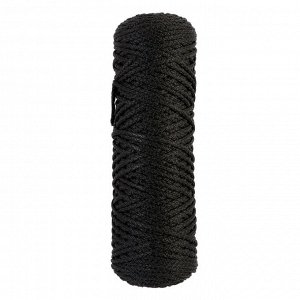 Шнур для вязания "Классик" без сердечника 100% полиэфир ширина 4мм 100м (черный)