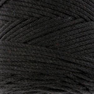 Пряжа-шнур "Macrame Cotton" 15% полиэстер, 85% хлопок 225м/250гр (750 чёрный)