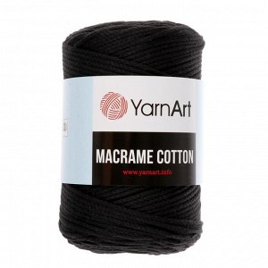 Пряжа-шнур "Macrame Cotton" 15% полиэстер, 85% хлопок 225м/250гр (750 чёрный)