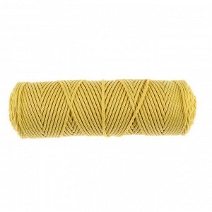 Шнур для вязания без сердечника 100% хлопок, ширина 3мм 100м/200гр (2131 желтый) МИКС
