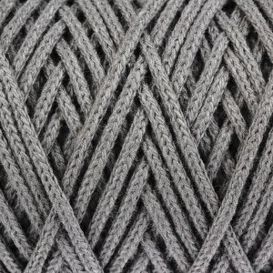 Шнур для вязания без сердечника 100% хлопок, ширина 3мм 100м/200гр (2101 т. серый)