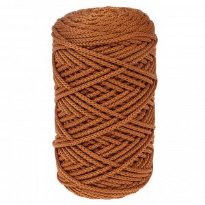 Шнур для вязания без сердечника 100% полиэфир, ширина 3мм 100м/210гр, (103 песочный)