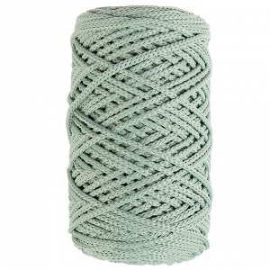 Шнур для вязания без сердечника 100% полиэфир, ширина 3мм 100м/210гр, (21 серо-зеленый)