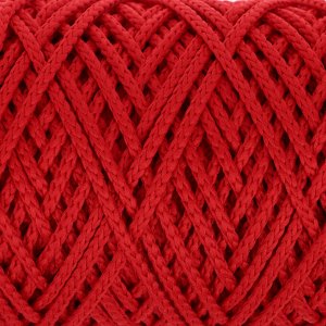 Шнур для вязания без сердечника 100% полиэфир, ширина 3мм 100м/210гр, (115 красный)