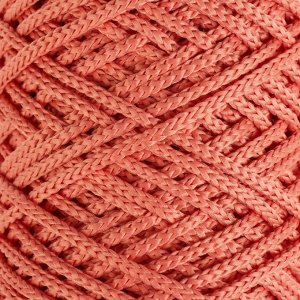 Шнур для вязания без сердечника 100% полиэфир, ширина 3мм 100м/210гр, (78 коралловый)