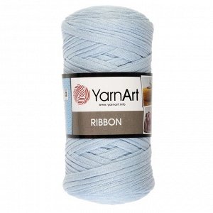 Пряжа-шнур "Ribbon" 40% полиэстер, 60% хлопок 125м/250гр (760 голубой)