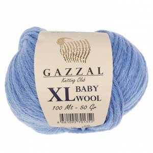 Пряжа "Baby Wool *L" 20% кашемир, 40% меринос. шерсть, 40% акрил 100м/50гр (813 голубой)