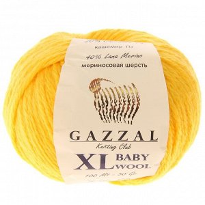 Пряжа "Baby Wool *L" 20% кашемир, 40% меринос. шерсть, 40% акрил 100м/50гр (812 жёлтый)