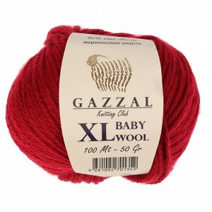 Пряжа "Baby Wool XL" 20% кашемир, 40% меринос. шерсть, 40% акрил 100м/50гр (816 красный)