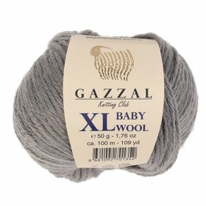 Пряжа "Baby Wool *L" 20% кашемир, 40% меринос. шерсть, 40% акрил 100м/50гр (818 серый)
