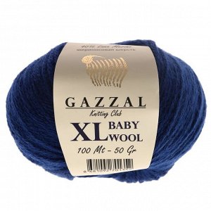 Пряжа "Baby Wool *L" 20% кашемир, 40% меринос. шерсть, 40% акрил 100м/50гр (802 т. синий)