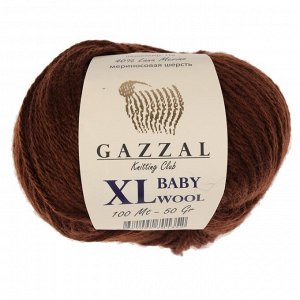 Пряжа "Baby Wool *L" 20% кашемир, 40% меринос. шерсть, 40% акрил 100м/50гр (807 шоколад)