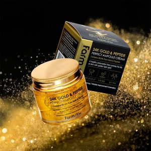 FarmStay 24K Gold & Peptide Perfect Ampoule Cream Антивозрастной крем с золотом и пептидами 80 мл