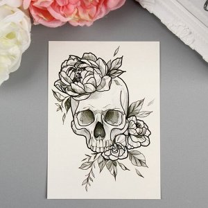 Татуировка на тело "Miami Tattoos Floral Skull"